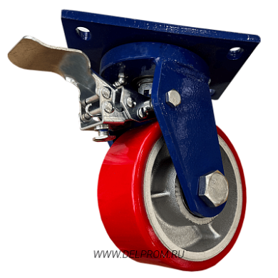 SCpb 85 MAX Сверхбольшегрузная поворотная колёсная опора с тормозом, полиуретан, г/п 1800 кг, д. 250 (VILS)